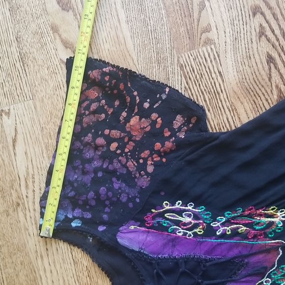 (OS) Shiva Fashions Slightly Sheer 100% Rayon Swim Coverup Beach Embroidered - Picture 6 of 8